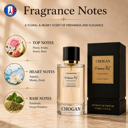 Chogan Bohemian Mist Unisex Extrait de Parfum 50ml & 100ml | Floral Fruity Fragrance