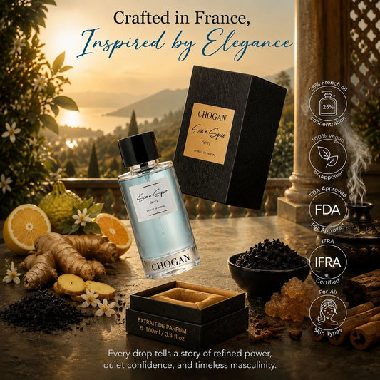 Chogan Sin n' Spice Unisex Extrait de Parfum 50ml & 100ml | Spicy Citrus Fragrance